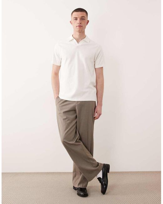 ASOS White Regular Fit Notch Polo for men