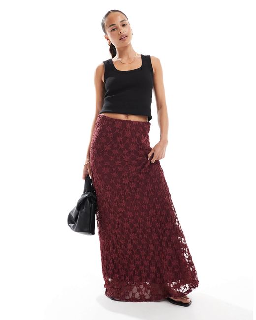 Threadbare Red – maxirock aus spitze