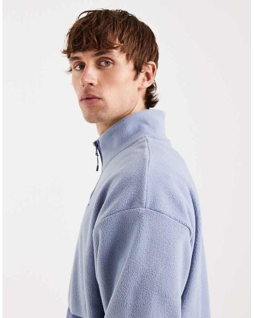 Nike Blue Quarter Zip Polar Sweatshirt for men