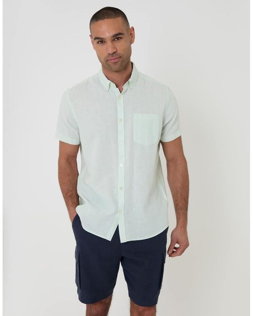Camicia A Maniche Corte di Threadbare in White da Uomo