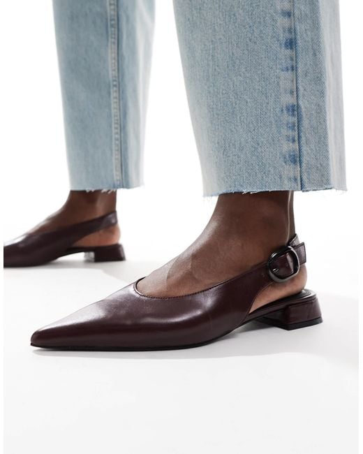 Leonora - ballerines à bride arrière - bordeaux ASOS en coloris Blue