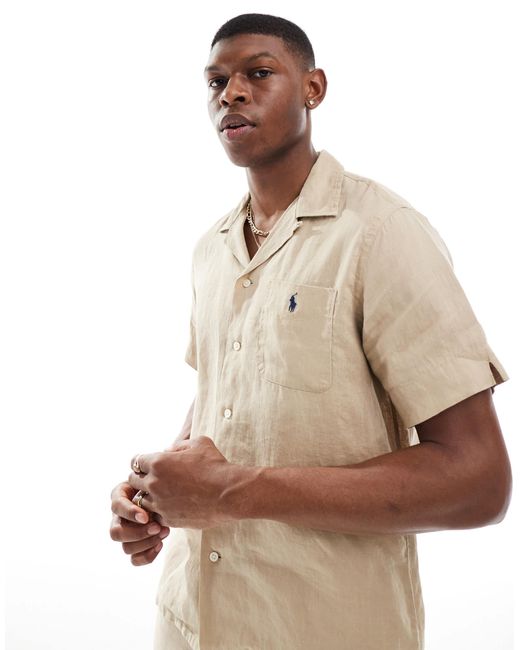 Polo Ralph Lauren – kurzärmliges leinenhemd in Natural für Herren