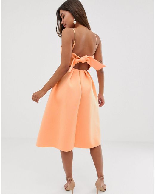 bow back midi dress