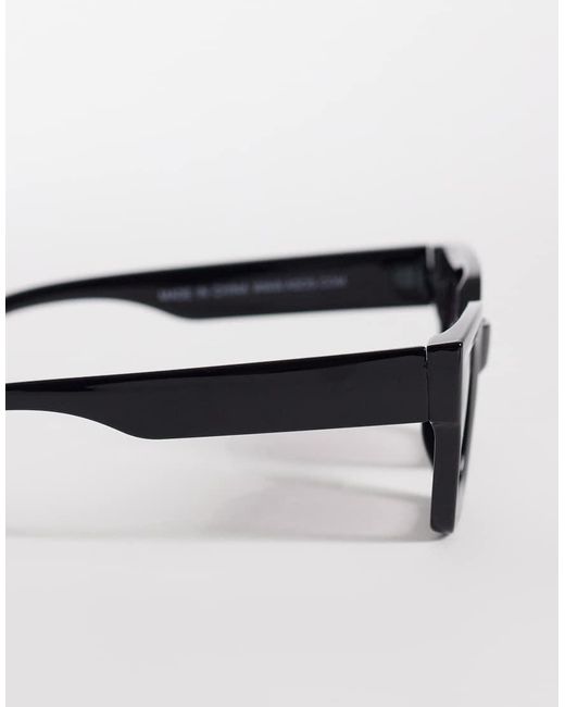 ASOS Black Bevel Square Sunglasses