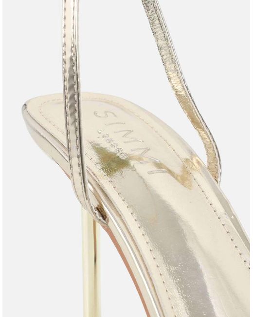 SIMMI Natural Priyanka Bead Detail Heeled Sandals