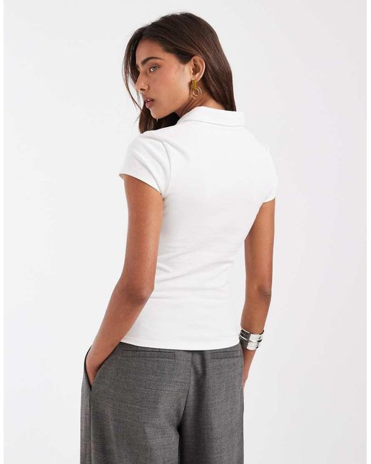 ASOS White Picquot Shrunken Polo