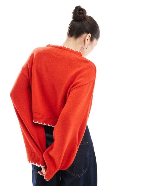 Maglione Con Cigni E Cuciture di Miss Selfridge in Red