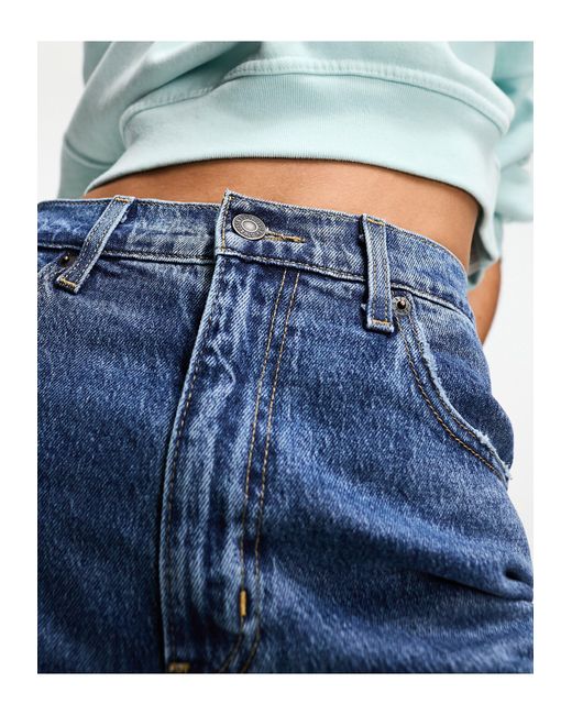 Jeans a zampa medio a vita alta anni '70 di Levi's in Blue