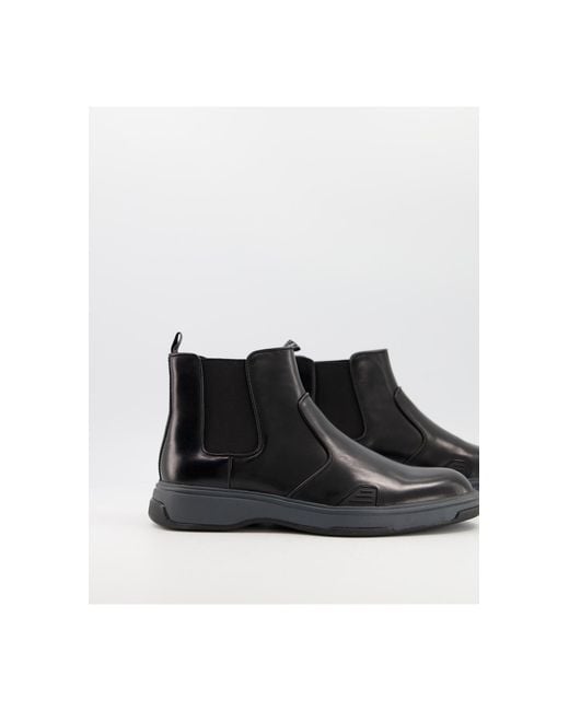 Calvin Klein Pancho Chunky Chelsea Boots in Black for Men | Lyst Canada