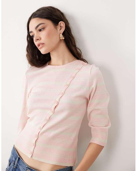 ASOS Blue Fine Knit Asymmetrical Cardigan