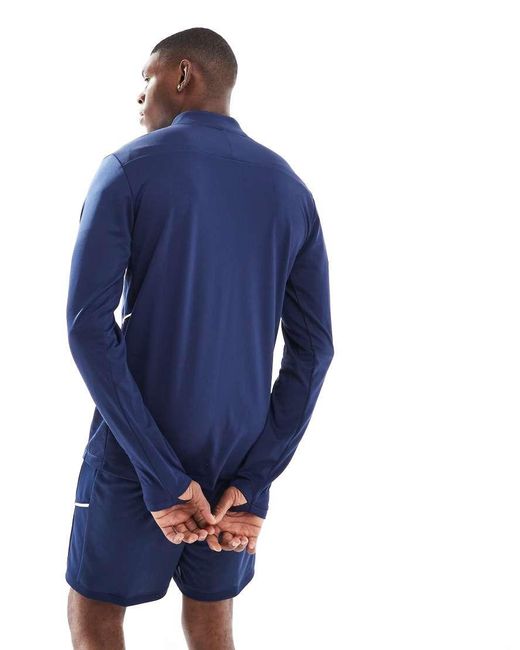 Nike Football Blue Academy 25 Dri-fit Half Zip Long Sleeve Top for men