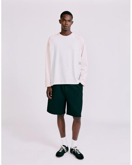 Pull&Bear White Raglan Sleeve T-Shirt for men