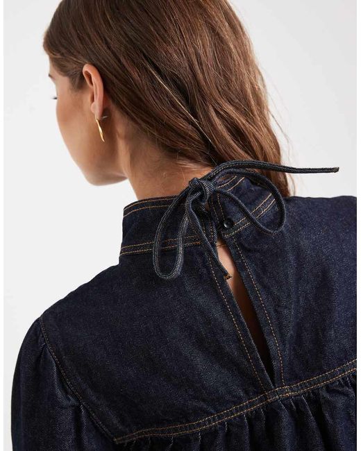 Miss Selfridge Blue Denim Tiered Dress