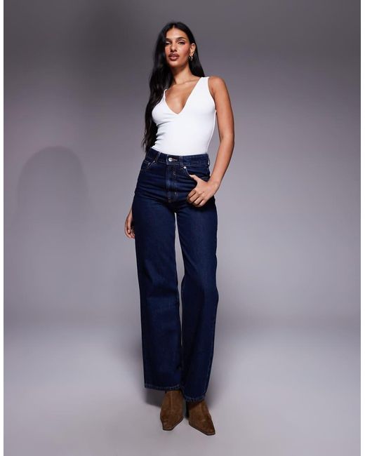 GOOD AMERICAN Blue Sculpting V Neck Bodysuit