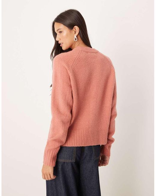Threadbare Red Crew Neck Cardigan