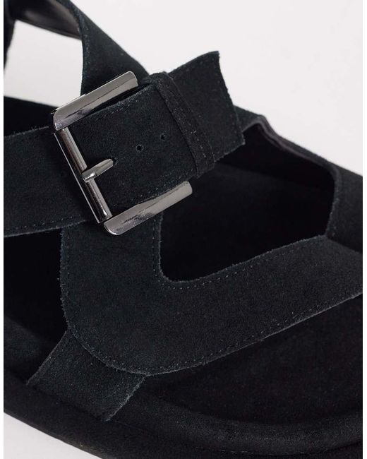 ASOS Blue Finley Premium Strappy Footbed Sandals