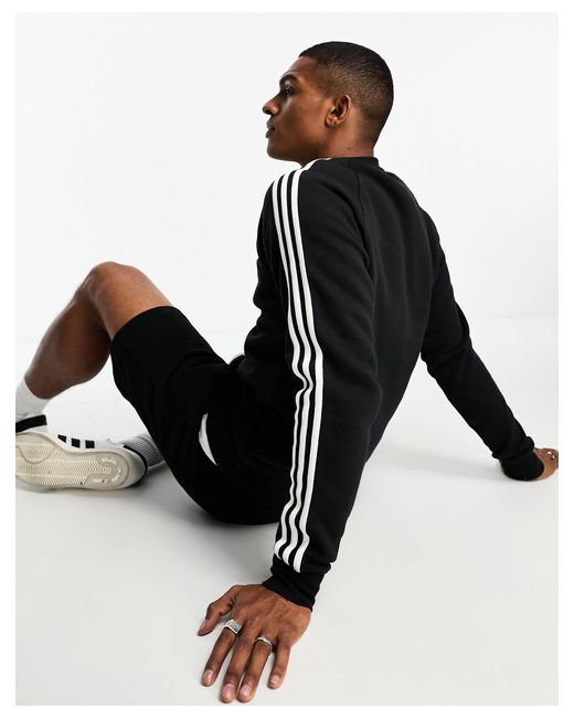 Adidas Originals – adicolor – es sweatshirt mit drei streifen in Black für Herren