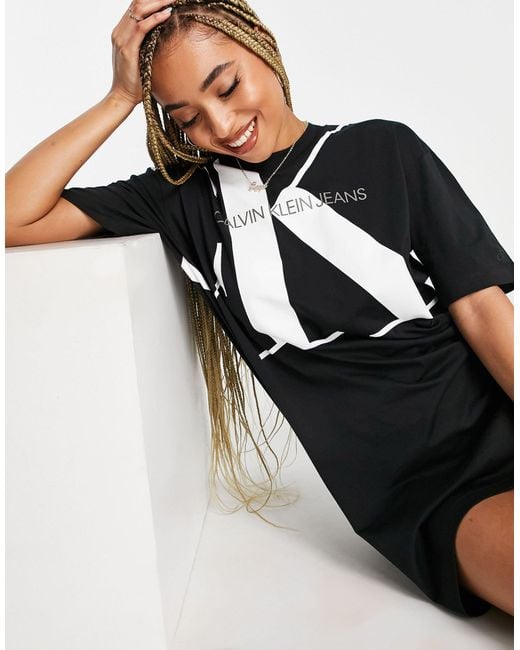 Calvin Klein – t-shirt-kleid in Schwarz | Lyst AT