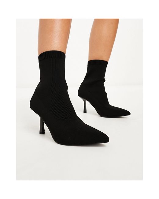 ASOS Black Wide fit – rosetta – sock-stiefel