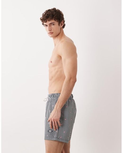 Jack & Jones Blue Flamingo Print Swim Shorts for men