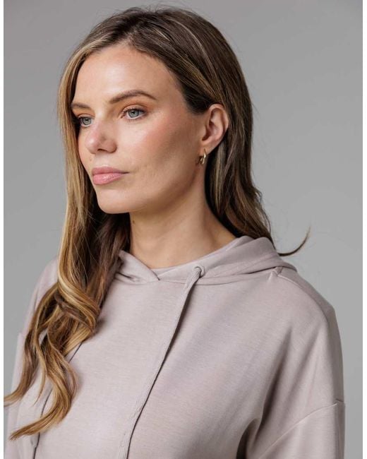 French Connection Gray Luxe Oversized Drawcord Hoody