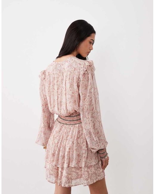 Boss Brown Darmia Ruffle Mini Dress