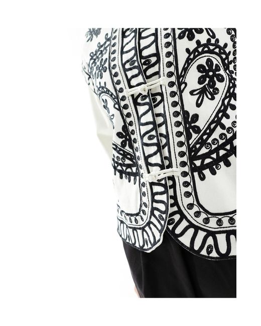 ASOS White Embroidered Twill Jacket