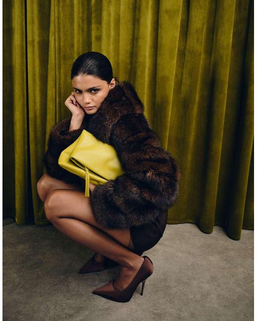 ASOS Langwerpige Clutch Tas in het Yellow
