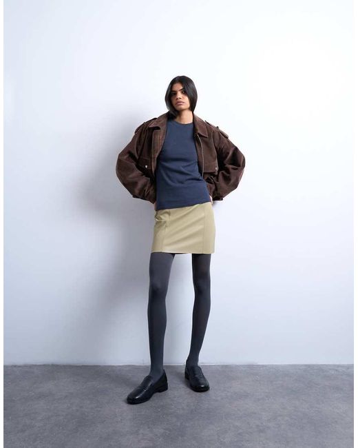 TOPSHOP Multicolor Faux Leather Co-ord Mini Skirt