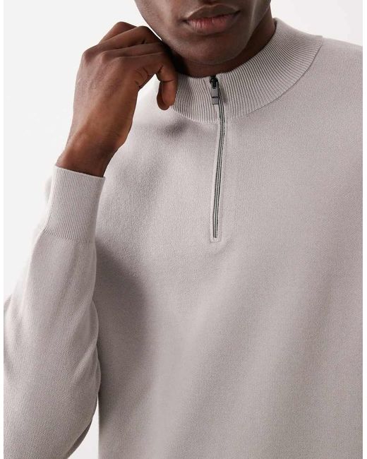 Mango Gray Performance Quarter Zip Jumper for men