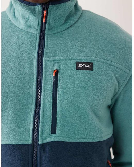 Regatta Blue Frankie Colour Block Full Zip Fleece for men