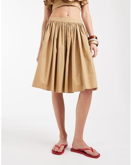 ASOS Natural Knee Length Skater Skirt