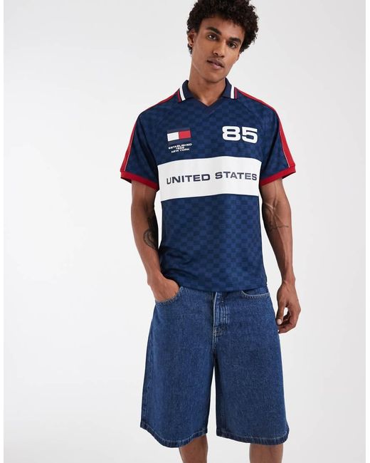Tommy Hilfiger Blue World Cup Us Football Jersey for men