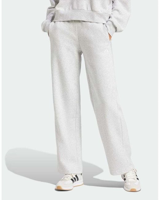 Adidas Originals Gray Essentials Small Logo Feel Cozy Open-hem Pants