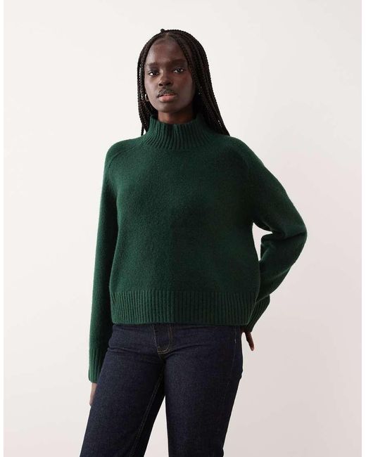 Abercrombie & Fitch Green Funnel Neck Jumper