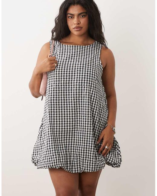 ASOS Gray Asos Design Curve Bubble Hem Mini Dress