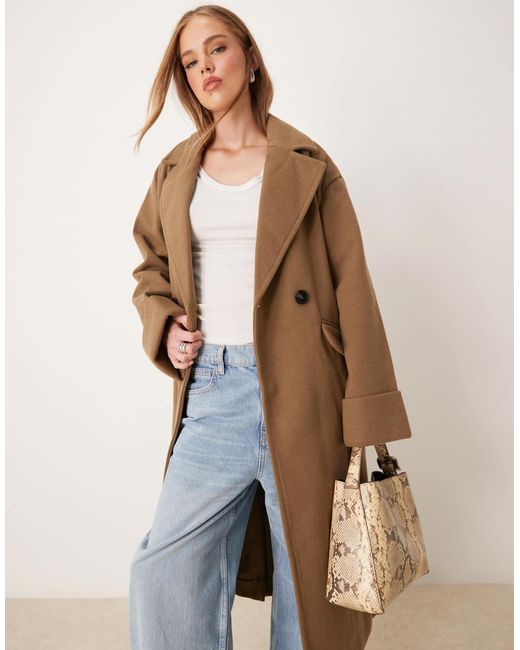Jdy Natural Long Coat With Wool