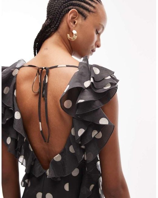 & Other Stories White Maxi Dress With Ruffle Edging And Low Back