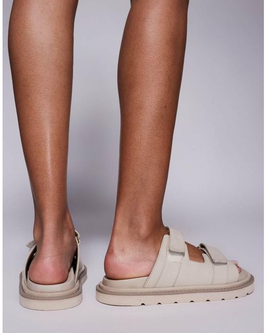 Walk London Brown Budapest Velcro Mules