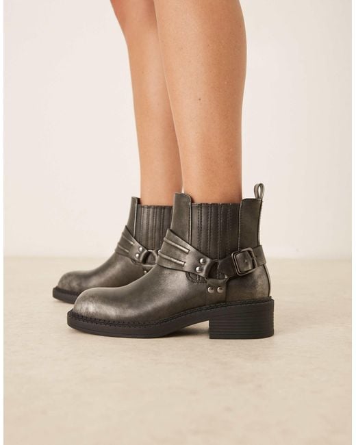 Glamorous Black Harness Low Ankle Boots