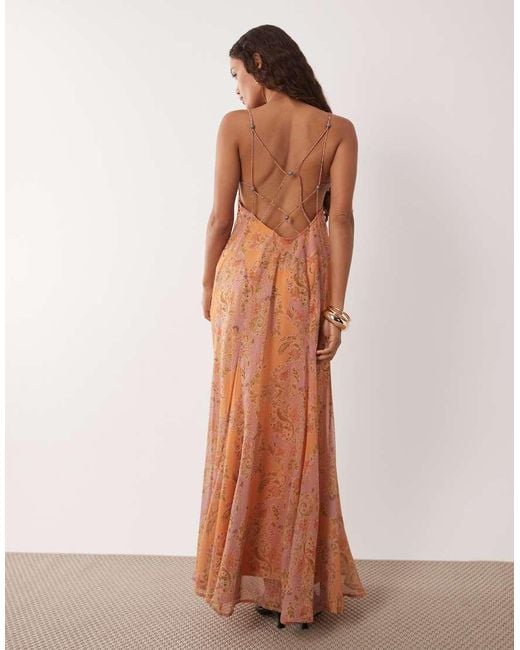 ASOS Multicolor Asos Design Petite Embellished Bust Cami Cut Out Maxi Dress