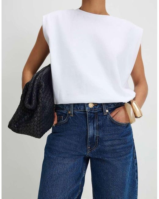 River Island Blue Barrel Leg Jeans