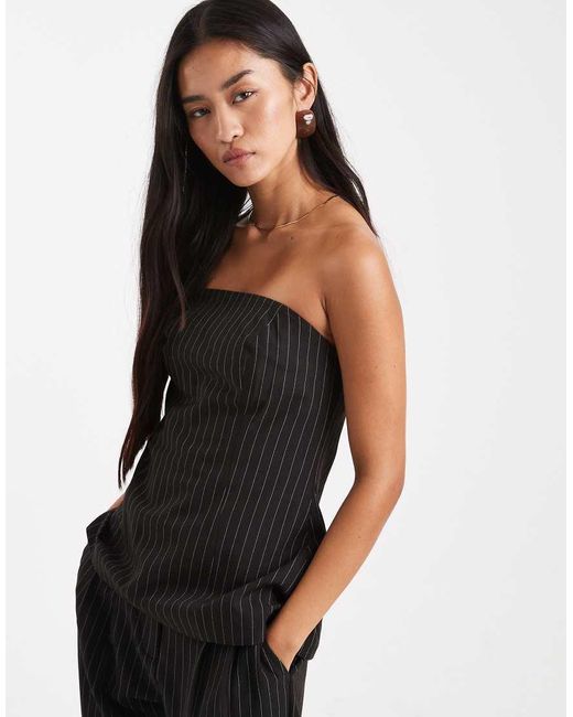 ASOS White Tailored Bandeau Top Co-ord