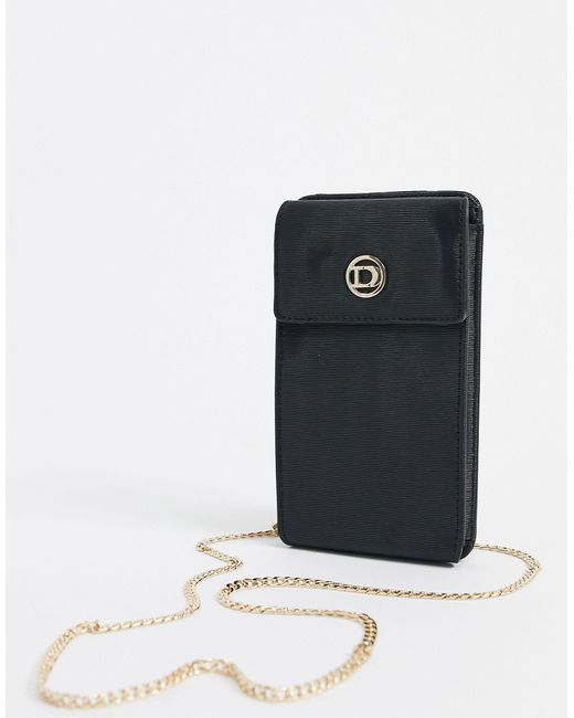 Dune Black Sadee Phone Bag With Chain