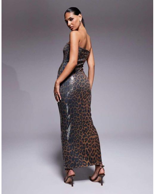 Kaiia Multicolor Sequin Bandeau Bodycon Maxi Dress