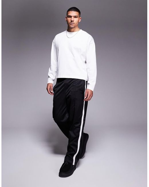ASOS White Heavyweight Boxy Oversized Long Sleeve T-shirt for men