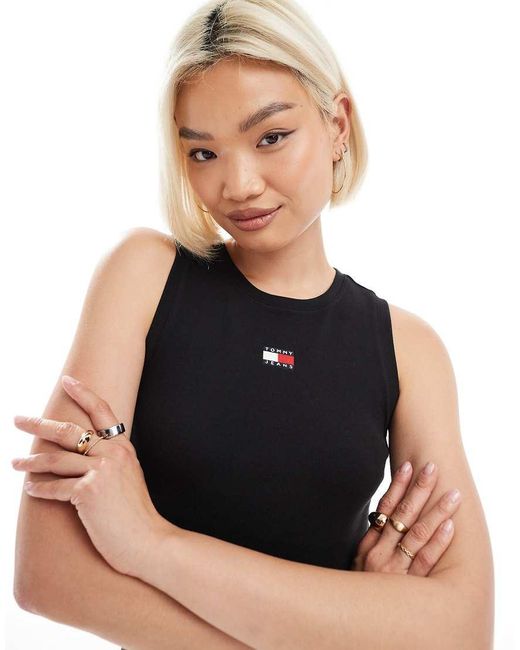 Top Senza Maniche Slim di Tommy Hilfiger in Black