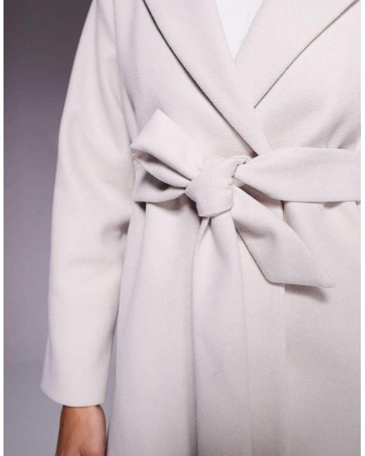 Forever New Gray Formal Smart Wrap Coat
