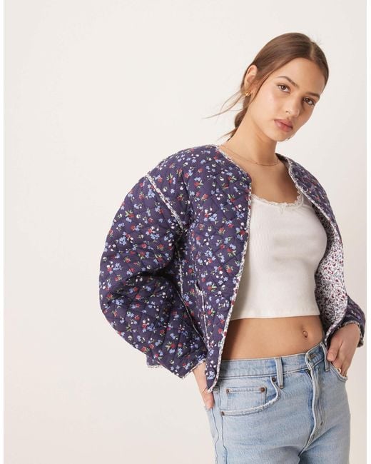 Nobody's Child Blue Reversible Quilted Jacket