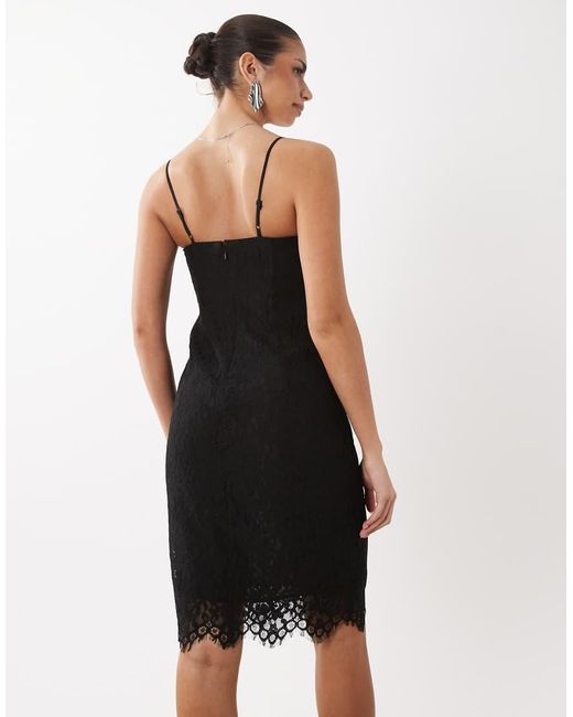 AFRM Blue Teresa Lace Cami V Neck Midi Dress